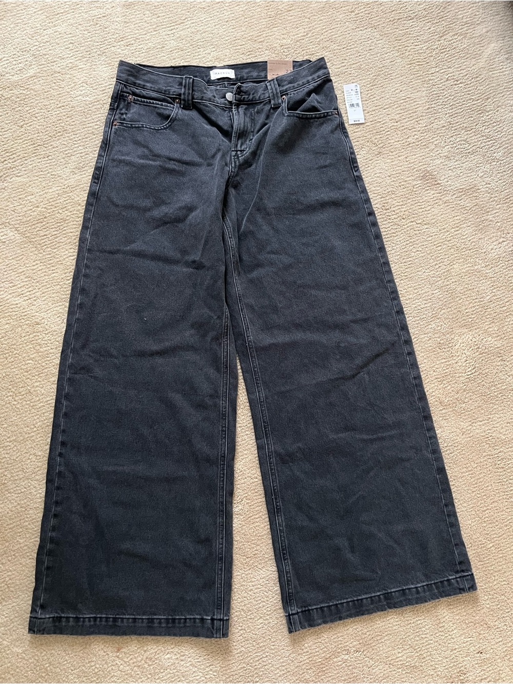 PacSun Men's Relaxed Wide Leg Black Jeans